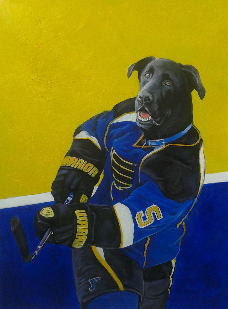 Illustration for article titled Here Are Some Portraits Of Pets As NHL Players